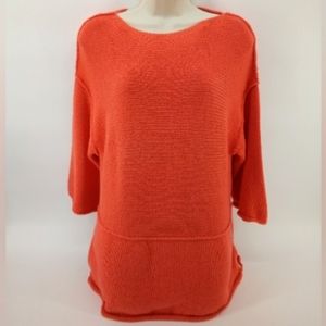 Pure Handknit for Fresh Produce Orange Sweater 100% Cotton M/L